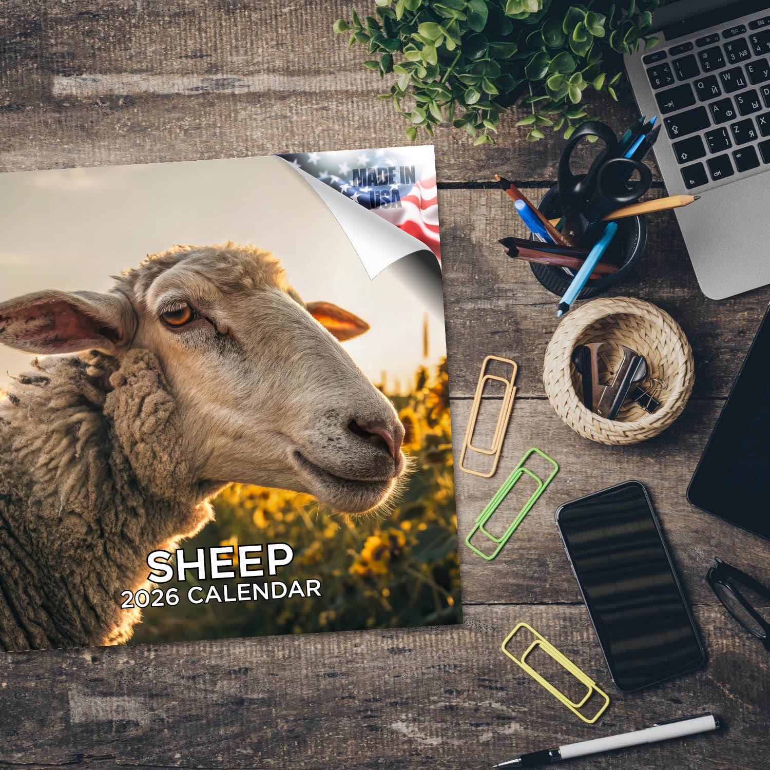 Amazon | 2025 2026 羊カレンダー - かわいい家畜マンスリー壁掛け